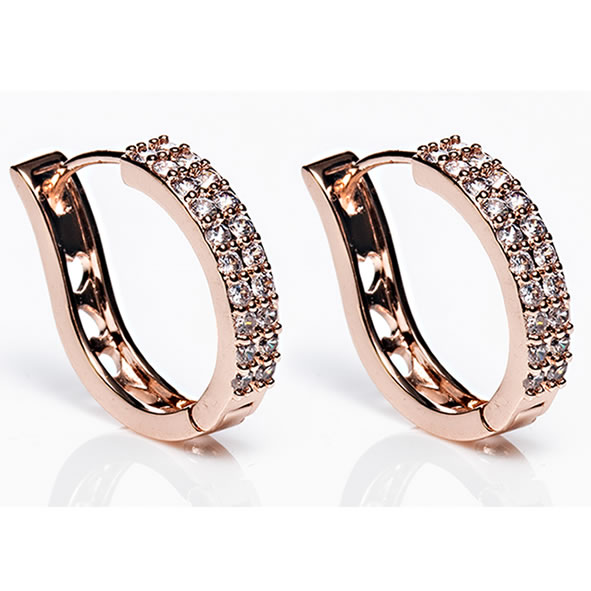Rose Gold Hoop Earrings  Fashion Jewellery by Mesmerize India